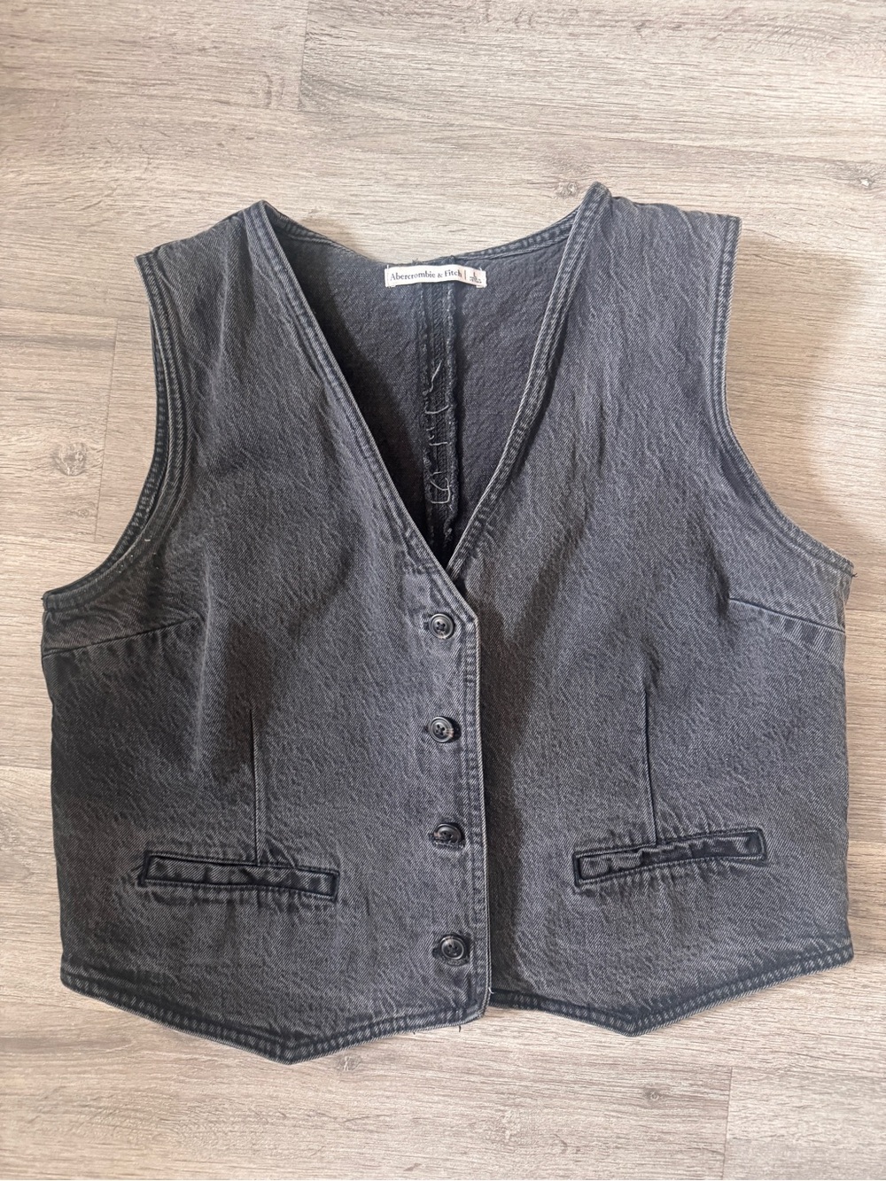 Abercrombie & Fitch Black Denim Vest
